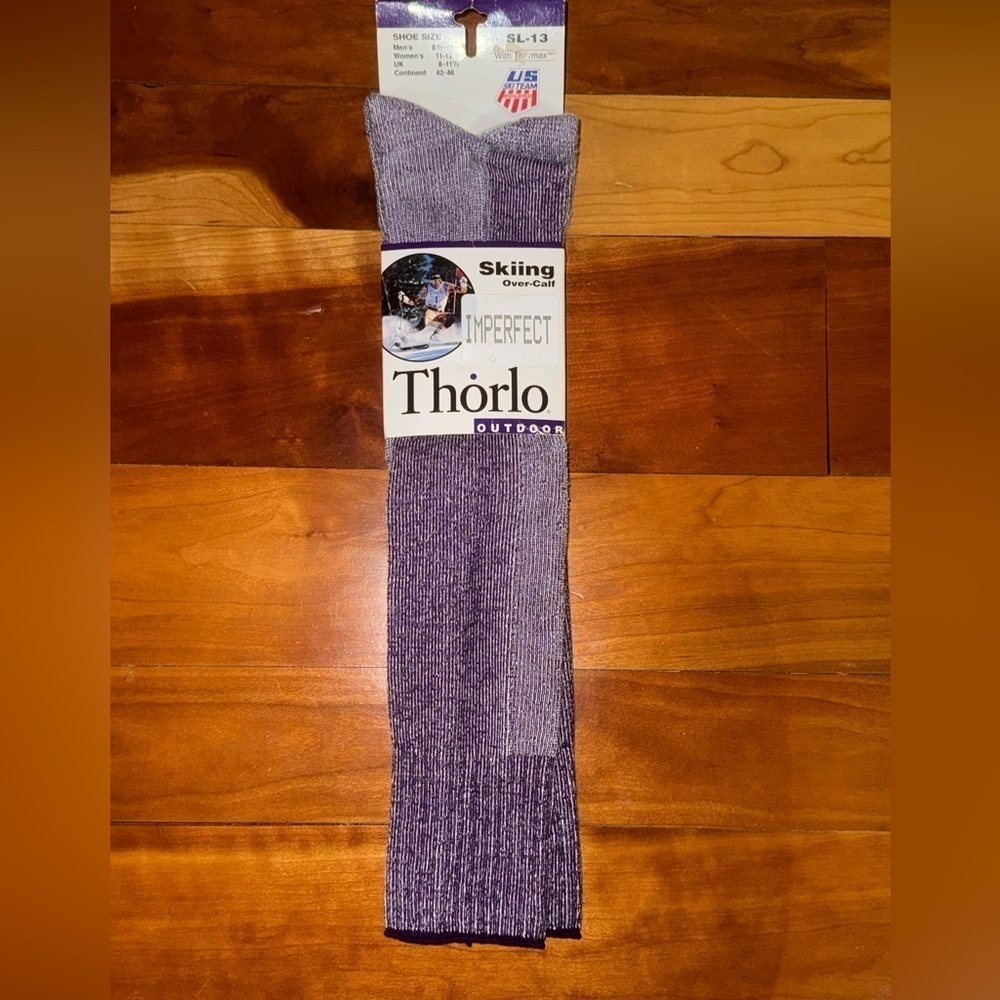 New Vintage Thorlo Outdoor Skiing Over Calf Socks SL-13 with Thermax USA NWT